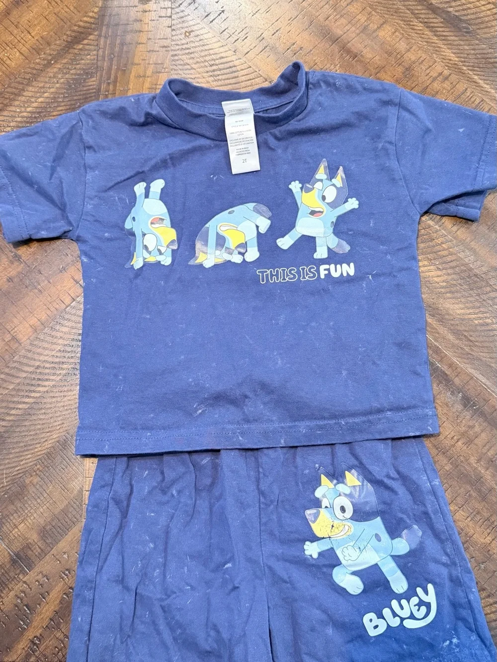 Bluey Kids Navy shirt and shorts Set - Blue Characters